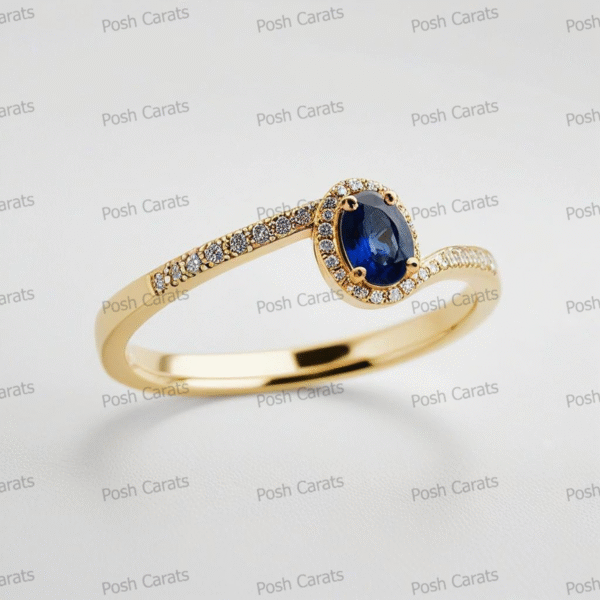 Natural Blue Sapphire Engagement Ring - Timeless 14k Gold Jewelry for Women