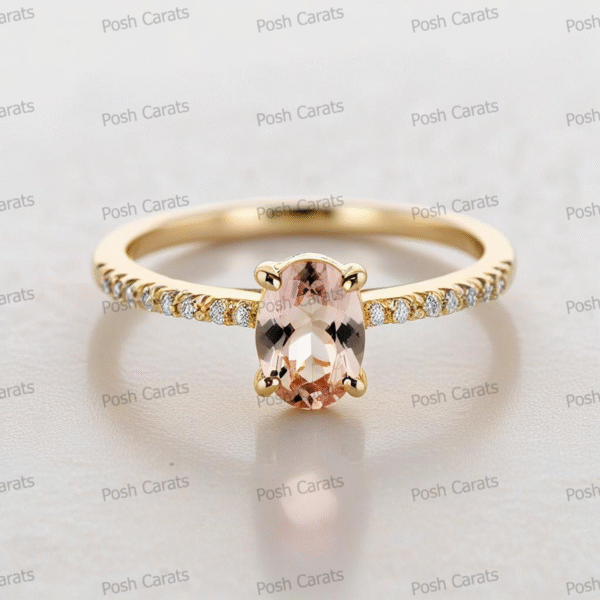 Morganite Ring – Peach-Pink Gemstone in 14K Gold or Sterling Silver | Posh Carats