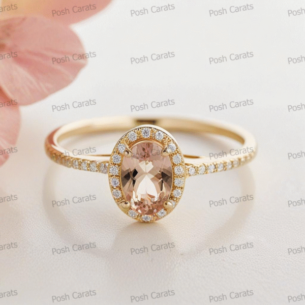 Morganite Ring – Peach-Pink Gemstone in 14K Gold or Sterling Silver | Posh Carats