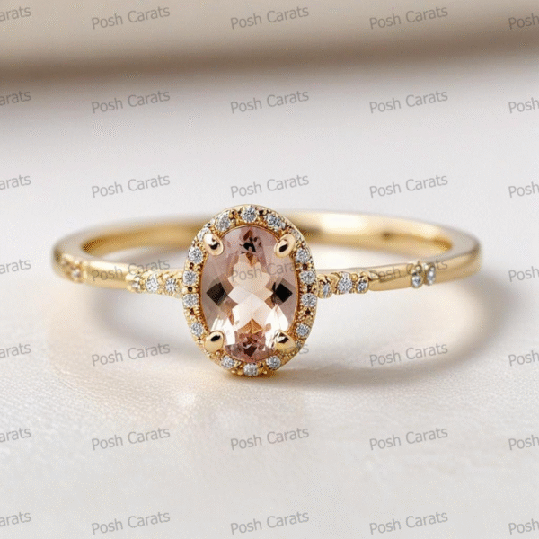 Morganite Ring – Peach-Pink Gemstone in 14K Gold or Sterling Silver | Posh Carats