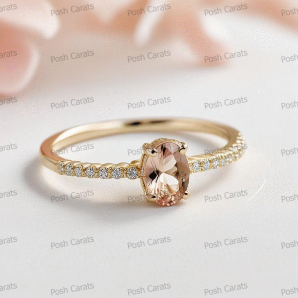 Morganite Ring – Peach-Pink Gemstone in 14K Gold or Sterling Silver | Posh Carats
