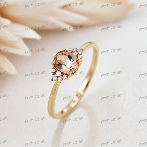 Morganite Ring – Peach-Pink Gemstone in 14K Gold or Sterling Silver | Posh Carats