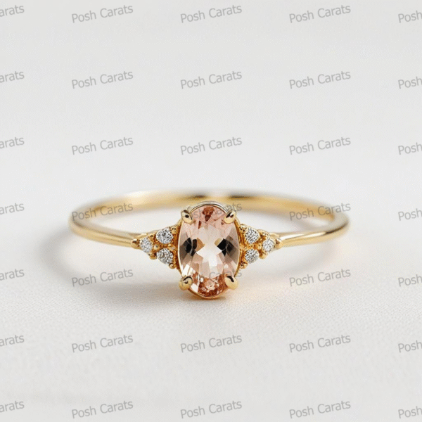 Morganite Ring – Peach-Pink Gemstone in 14K Gold or Sterling Silver | Posh Carats