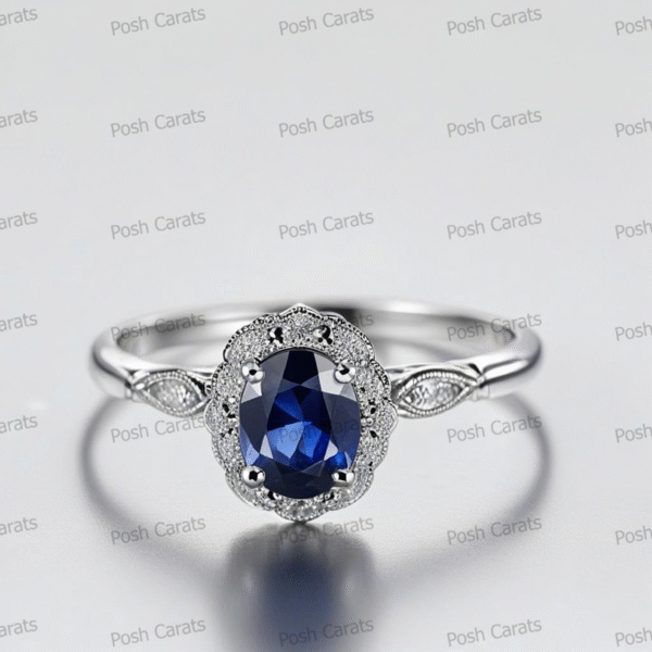Natural Blue Sapphire Engagement Ring - Timeless 14k Gold Jewelry for Women