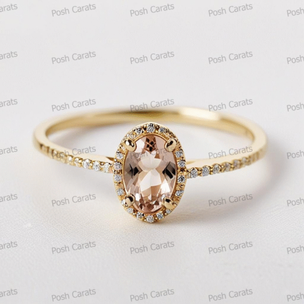 Morganite Ring – Peach-Pink Gemstone in 14K Gold or Sterling Silver | Posh Carats