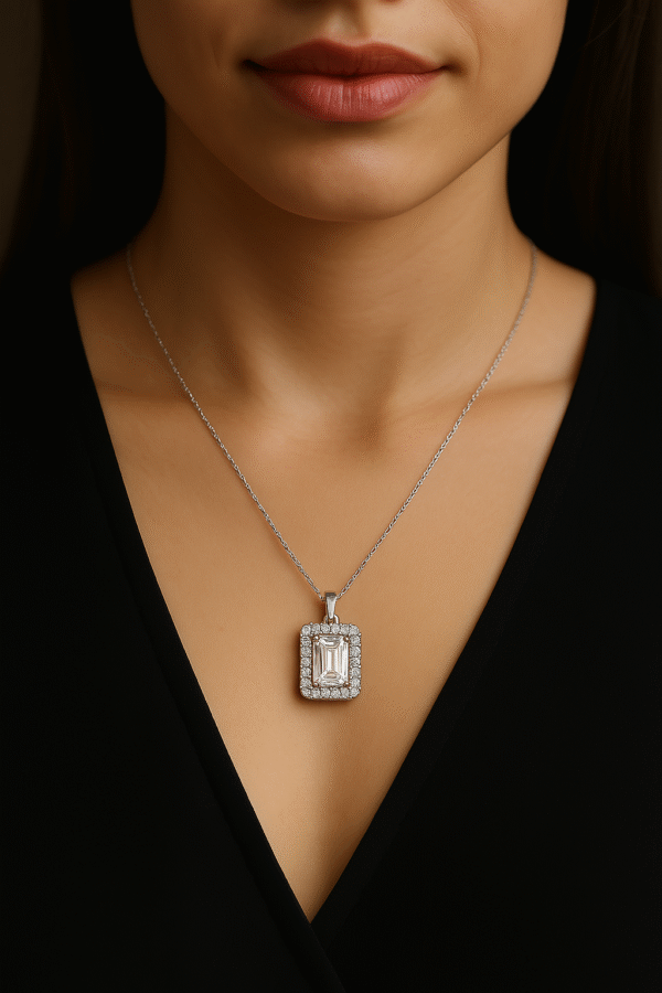 8K gold moissanite pendant by Posh Carats